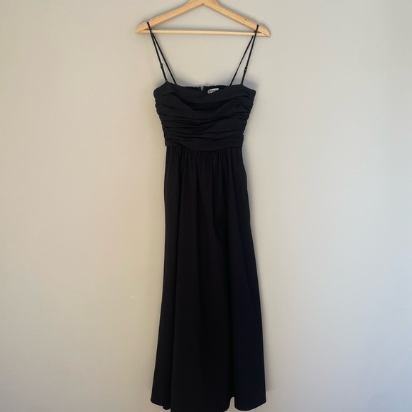 NEW Reformation Lissa Cotton Midi Dress Black Removable Strap | size 2 - Picture 7 of 14